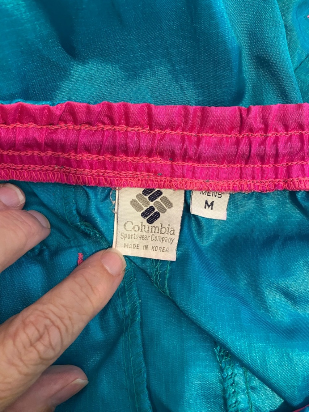 Vtg Columbia Sportswear Co  Windbreaker Jog Pants Men's Teal Blue  Sz M Korea